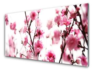 Kuchyňský skleněný panel Větve Květiny Rostlina 125x50 cm