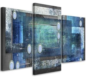 Obraz na plátně Modrá abstrakce - 3 dílný Rozměry: 60 x 40 cm