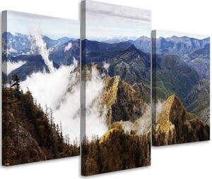 Obraz na plátně Mlha v horách - 3 dílný Rozměry: 60 x 40 cm