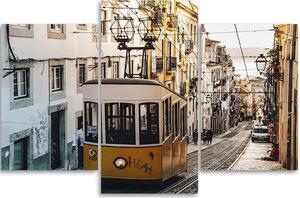 Obraz na plátně Historická tramvaj v Lisabonu - 3 dílný Rozměry: 60 x 40 cm