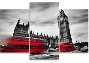 Obraz na plátně Autobusy v Londýně - 3 dílný Rozměry: 60 x 40 cm