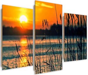 Obraz na plátně Západ slunce nad vodou - 3 dílný Rozměry: 60 x 40 cm