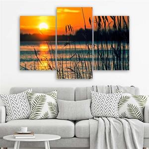 Obraz na plátně Západ slunce nad vodou - 3 dílný Rozměry: 60 x 40 cm