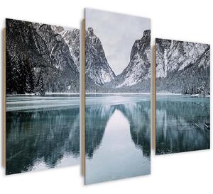 Obraz na plátně Horské jezero - 3 dílný Rozměry: 60 x 40 cm