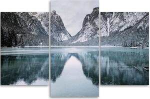 Obraz na plátně Horské jezero - 3 dílný Rozměry: 60 x 40 cm