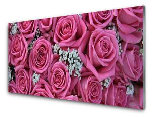 Kuchyňský skleněný panel Růže Květiny Rostlina 140x70cm