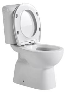 Cerano Favo, WC kombi Rimless 63x37,5 cm, spodní odpad + sedátko, bílá lesklá, CER-CER-428437