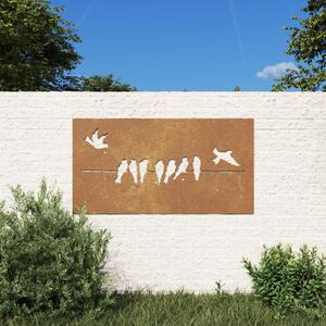 Zahradní nástěnná dekorace 105 x 55 cm cortenová ocel Pták