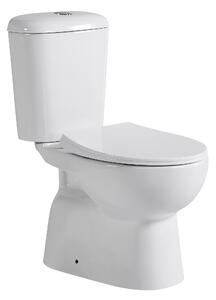 Cerano Favo, WC kombi Rimless 63x37,5 cm, spodní odpad + sedátko, bílá lesklá, CER-CER-428437
