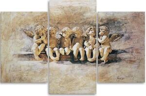Obraz na plátně 6 andělů - 3 dílný Rozměry: 60 x 40 cm