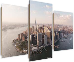 Obraz na plátně Pohled na Manhattan, New York - 3 dílný Rozměry: 60 x 40 cm