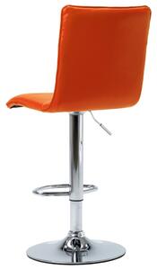Barová židle oranžová umělá kůže