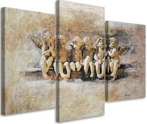 Obraz na plátně 6 andělů - 3 dílný Rozměry: 60 x 40 cm