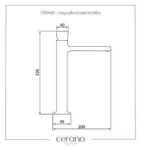 Cerano Orfea, vysoká umyvadlová stojánková baterie h-326, černá matná, CER-CER-423529