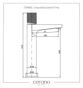 CERANO - Umyvadlová stojánková baterie Erma - vysoká - chrom