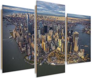 Obraz na plátně Manhattan z ptačí perspektivy - 3 dílný Rozměry: 60 x 40 cm