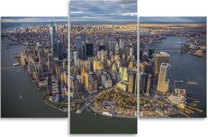 Obraz na plátně Manhattan z ptačí perspektivy - 3 dílný Rozměry: 60 x 40 cm