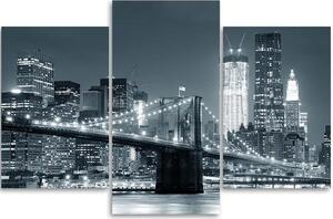 Obraz na plátně New York v noci - 3 dílný Rozměry: 60 x 40 cm