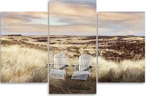 Obraz na plátně Lehátka v trávě - 3 dílný Rozměry: 60 x 40 cm