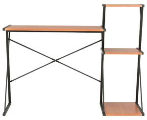 Psací stůl s poličkami černý a hnědý 116 x 50 x 93 cm