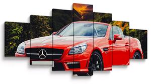 Obraz - červený Mercedes (210x100 cm)