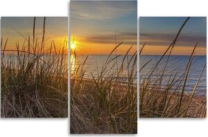 Obraz na plátně Západ slunce nad mořem - 3 dílný Rozměry: 60 x 40 cm