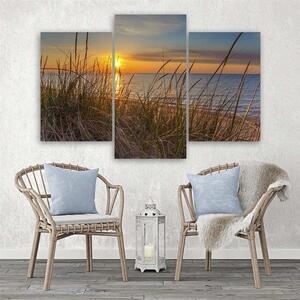 Obraz na plátně Západ slunce nad mořem - 3 dílný Rozměry: 60 x 40 cm