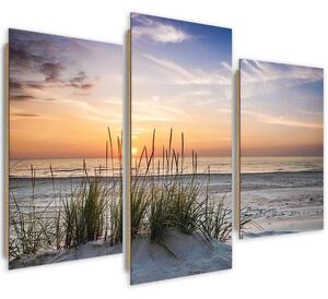 Obraz na plátně Západ slunce na pláži - 3 dílný Rozměry: 60 x 40 cm