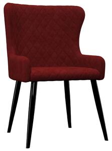Jídelní židle 4 ks červené samet