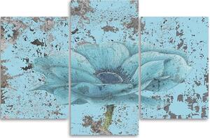 Obraz Mořská květina retro - 3 dílný Velikost: 60 x 40 cm, Provedení: Panelový obraz