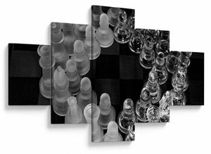 Obraz - černobílé šachy (125x70 cm)