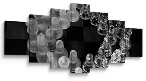 Obraz - černobílé šachy (210x100 cm)