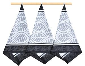 Bellatex Kuchyňské utěrky sada 3 kusů 50x70 cm Geometrie Černá,Bílá