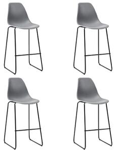 Barové židle 4 ks šedé plast