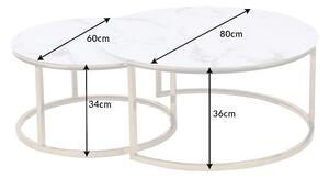 Konferenční stolek Elegance 60cm bílý Invicta Interior