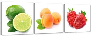 Sada obrazů na plátně Šťavnaté ovoce - 3 dílná Rozměry: 90 x 30 cm