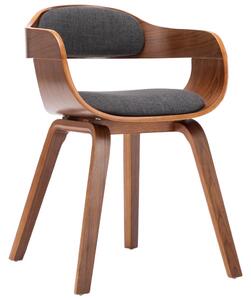 Jídelní židle tmavě šedá textil a ohýbané dřevo