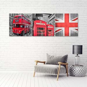 Sada obrazů na plátně Britská červená - 3 dílná Rozměry: 90 x 30 cm