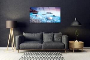 Obraz na skle Moře Kameny Krajina 100x50 cm