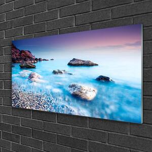 Obraz na skle Moře Kameny Krajina 100x50 cm