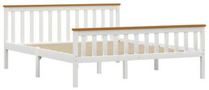 Rám postele bílý masivní borové dřevo 160 x 200 cm
