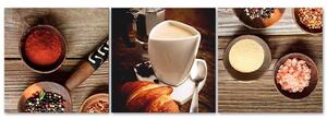 Sada obrazů na plátně Káva a koření - 3 dílná Rozměry: 90 x 30 cm