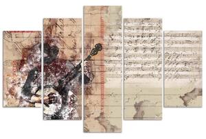 Obraz na plátně Abstraktní hudebník - 5 dílný Rozměry: 100 x 70 cm