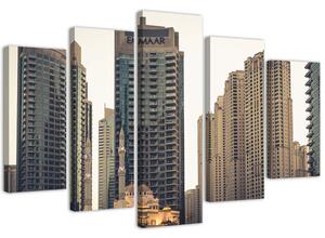 Obraz na plátně Dubajské mrakodrapy - 5 dílný Rozměry: 100 x 70 cm