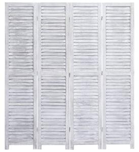 4dílný paraván šedý 140 x 165 cm dřevo