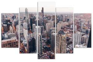 Obraz na plátně Chicago mrakodrapy - 5 dílný Rozměry: 100 x 70 cm