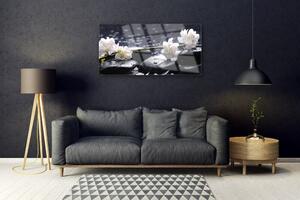 Obraz na skle Květ Kameny 125x50 cm