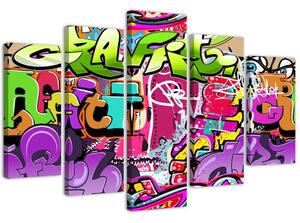Obraz na plátně Graffiti - 5 dílný Rozměry: 100 x 70 cm