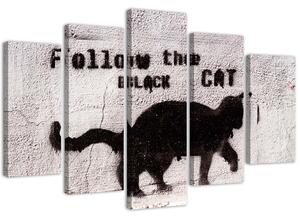 Gario Obraz Černá kočka Velikost: 100 x 70 cm, Provedení: Obraz na plátně