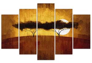 Obraz na plátně Africké stromy - 5 dílný Rozměry: 100 x 70 cm